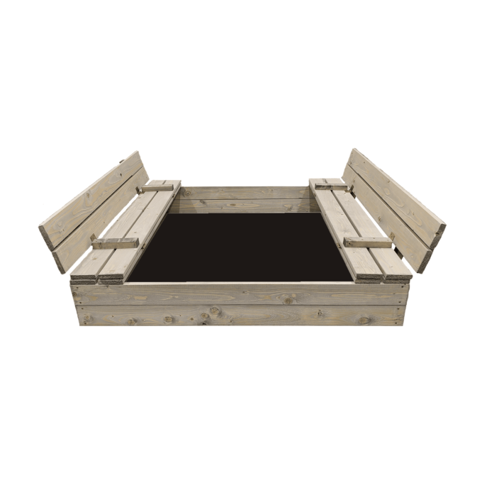 Smėlio dėžė Bonus Orbis, 120x120cm, su patiesalu, pilka