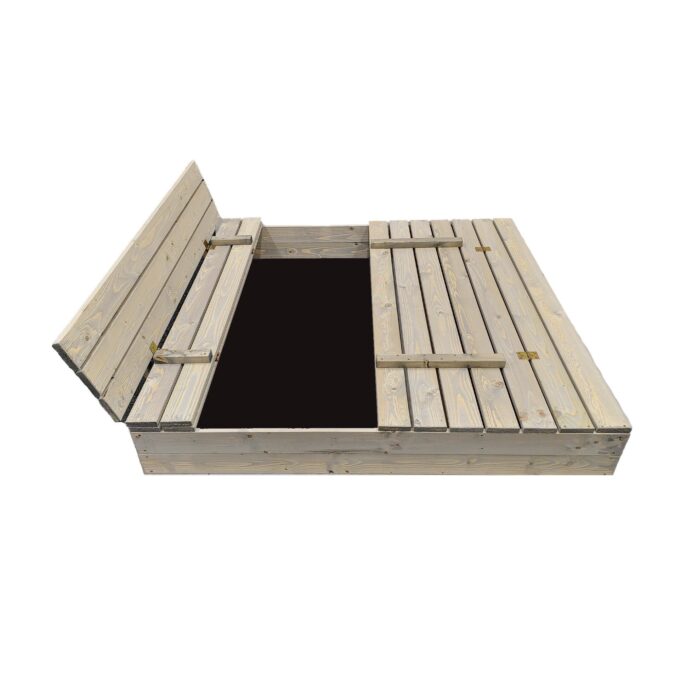 Smėlio dėžė Bonus Orbis, 140x140cm, su patiesalu, pilka - Image 2