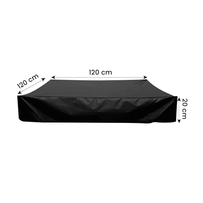 Smėlio dėžės uždengimas, 120x120 cm, juodas - Image 11
