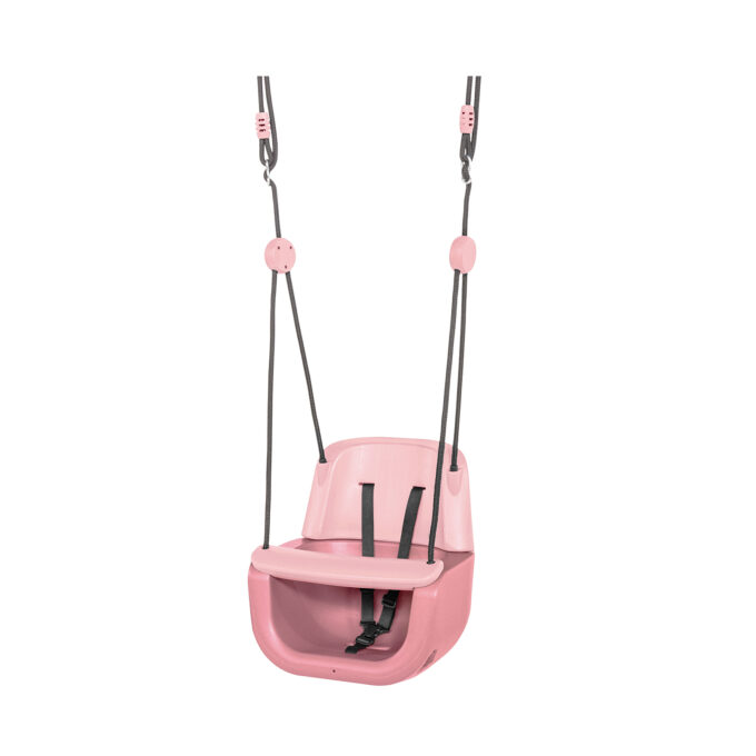Ergonominės vaikiškos sūpynės 3in1, pastelinė rožinė