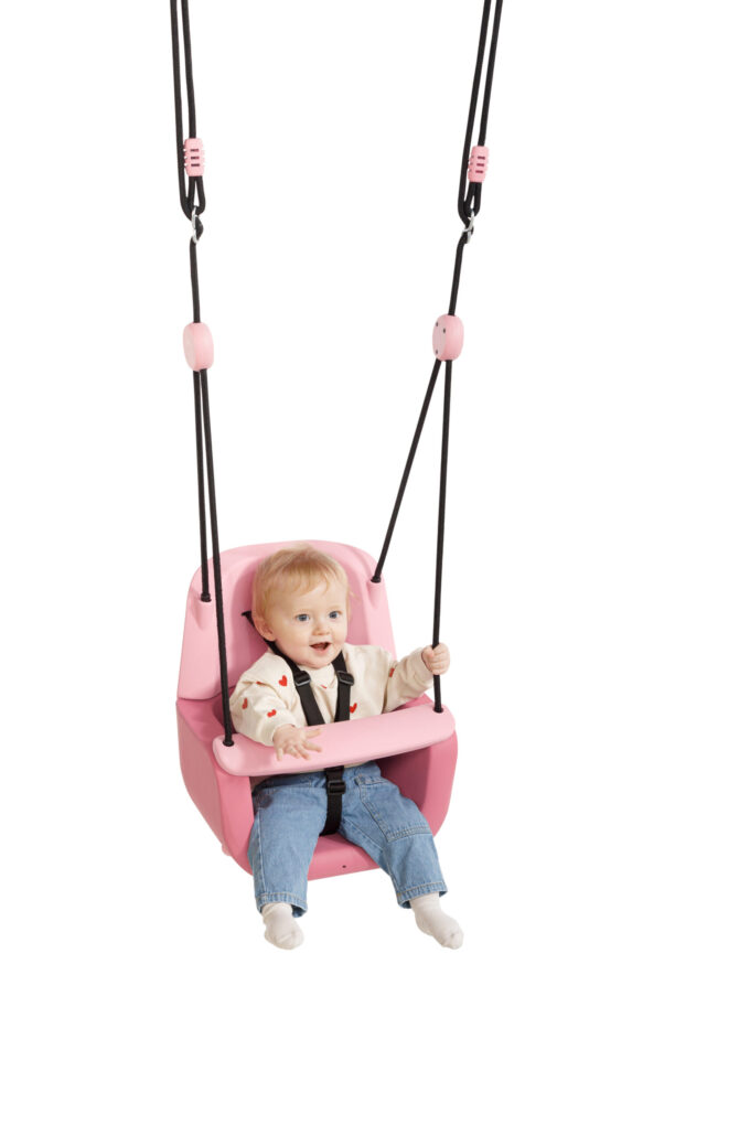 Ergonominės vaikiškos sūpynės 3in1, pastelinė rožinė - Image 2