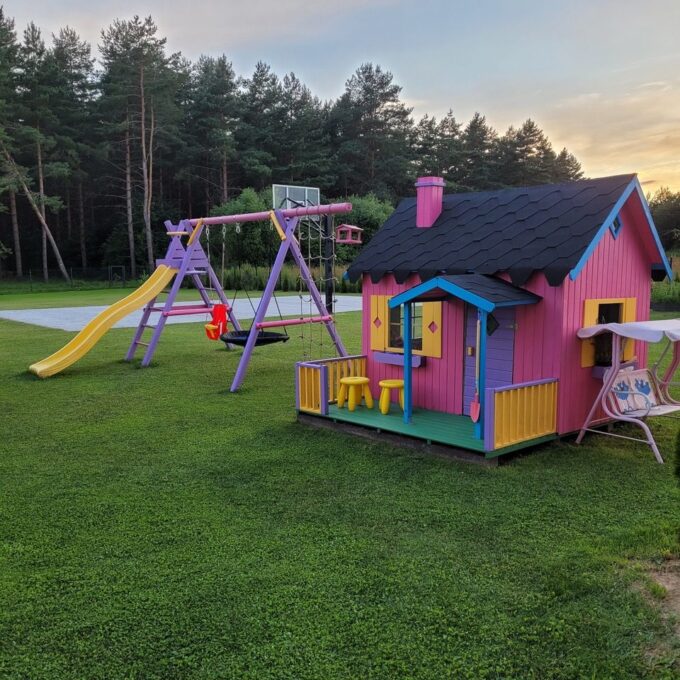 Medinis vaikų žaidimų namelis "Geniukas" - Image 18