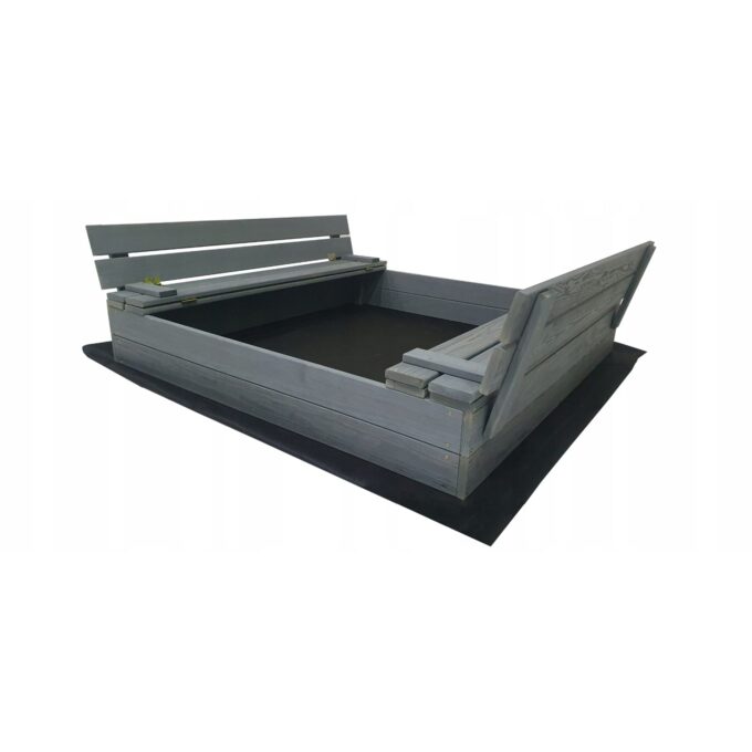 Smėlio dėžė Bonus Orbis, 160x160cm, su patiesalu ir 400kg smėlio, pilka - Image 7