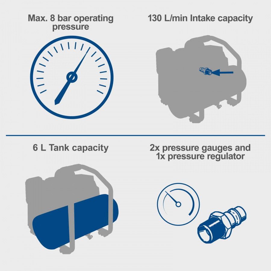 Akum. kompresorius C-ACT160/6-X, korpusas, Scheppach - Image 7